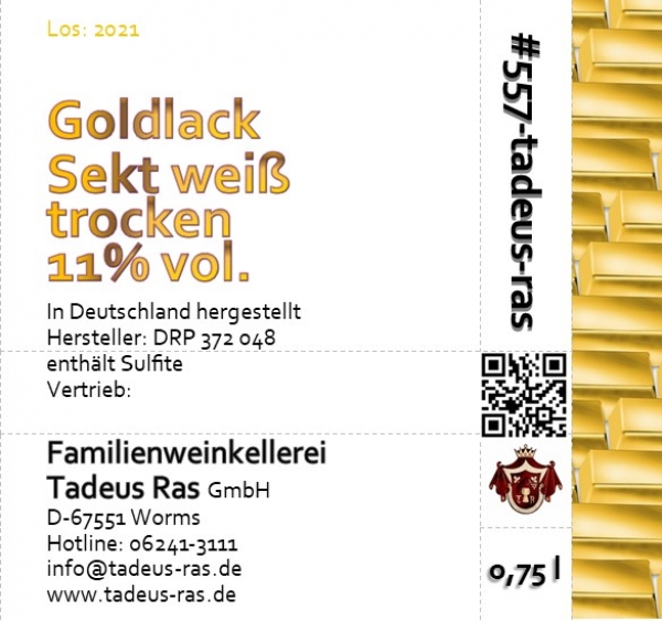 Ras Goldlack Sekt weiß trocken